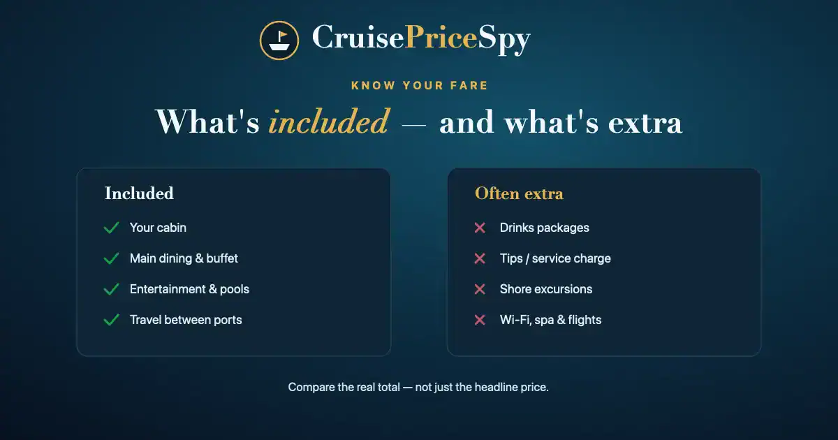 What’s Actually Included in a Cruise Fare (and the Extras That Aren’t)