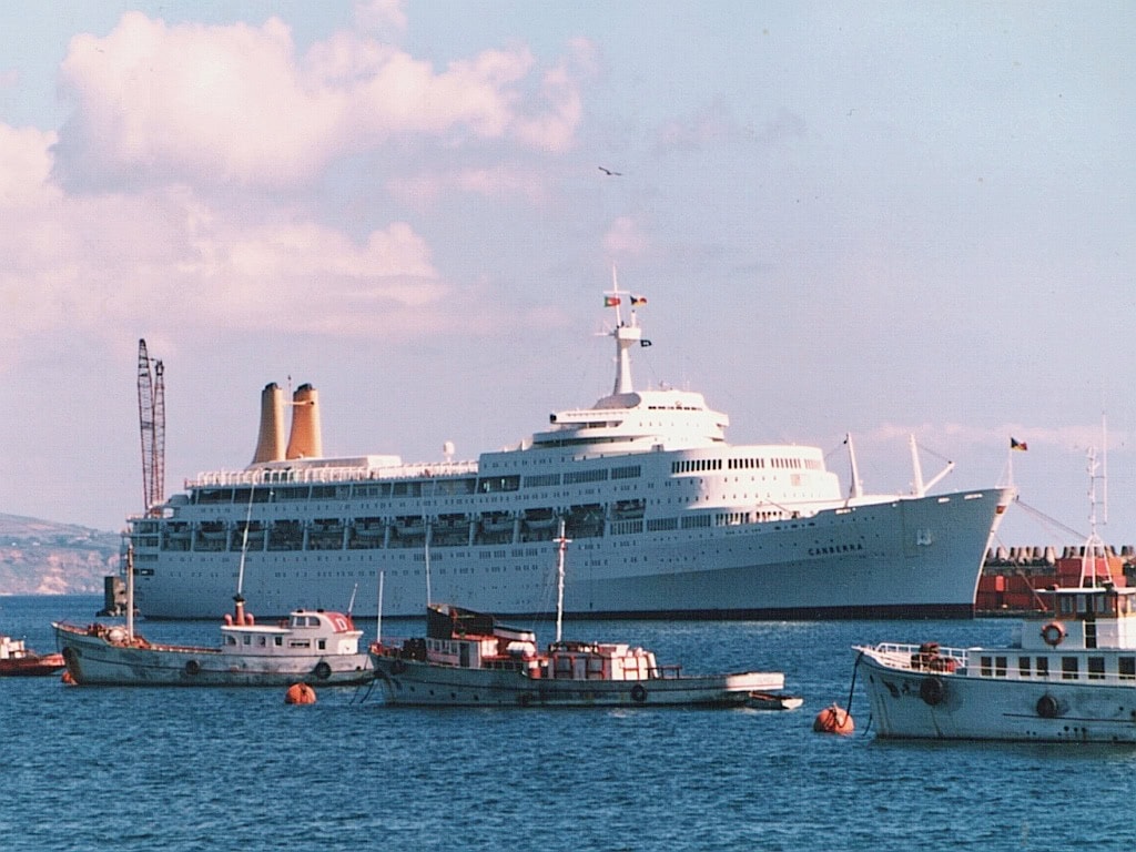 SS Canberra, where Steve and Gill met in 1975