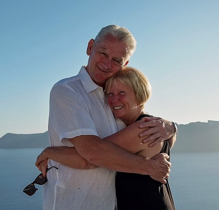 Steve and Gill in Santorini